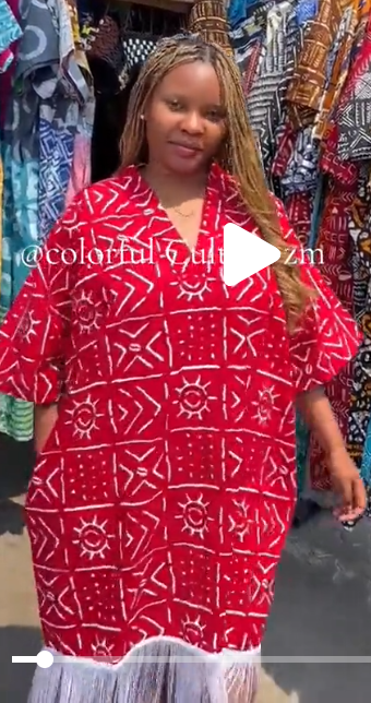 Women's dress with print and fringe