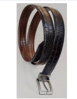 Luxury Men Belt Reversible Buckle Crocodile Pattern Two in One Black and Brown