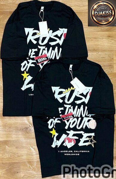 T-shirt oversize noir imprimé