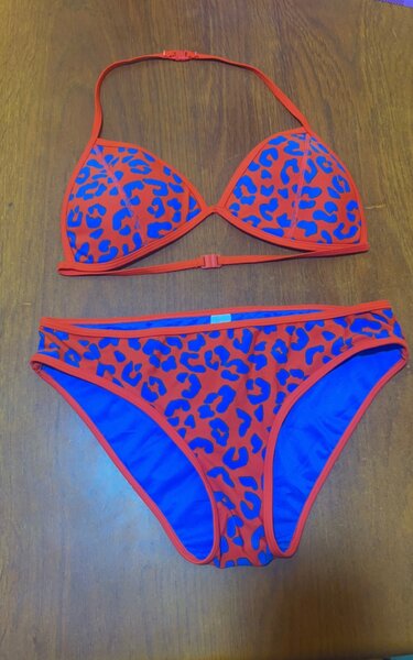 Matching orange bikini