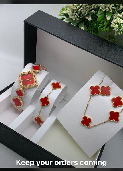 Watch,necklace,earrings and bracelet