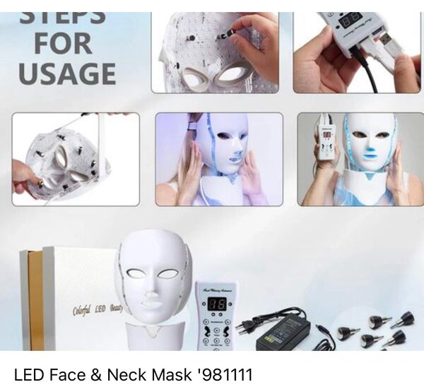 LED face and neck mask