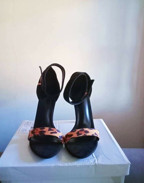 Stiletto heeled ankle strap sandals