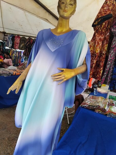 Blue and white rich auntie dress