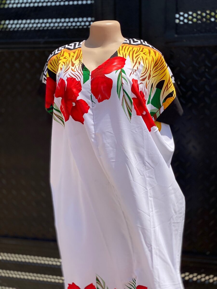 Loose bright multicolored dres