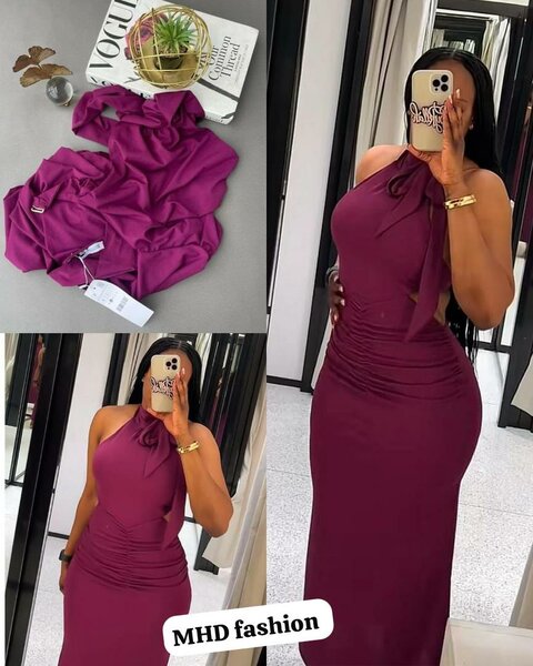 Robe longue élégante bordeaux