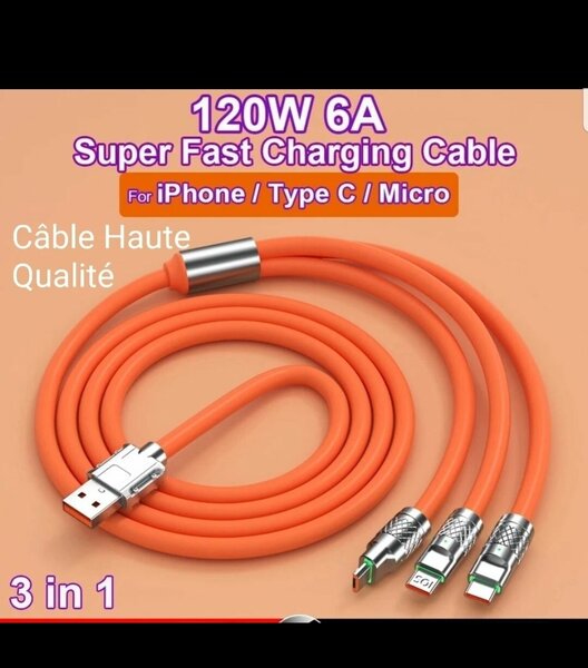 Câble de charge 3-en-1 rapide
