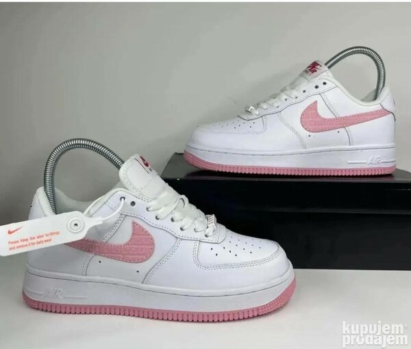 Sneakers en cuir blanc et rose