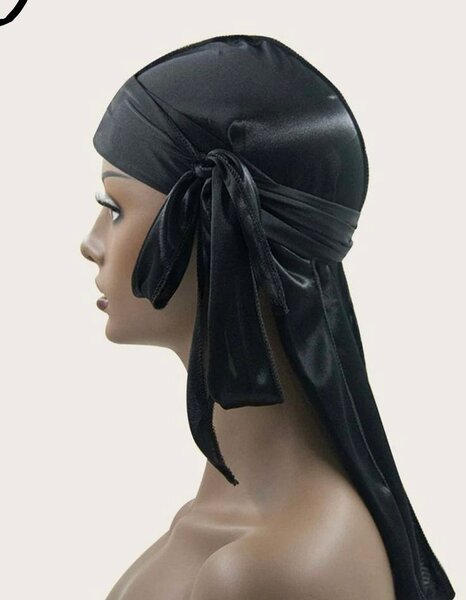 Durag en satin noir élégant