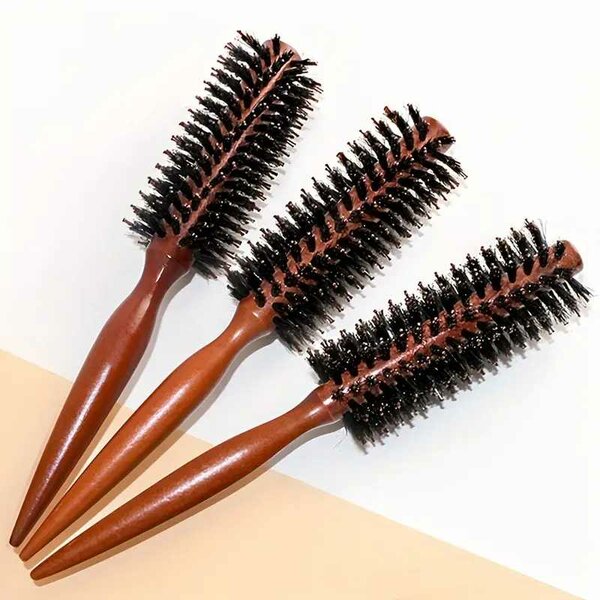 Solid Wood Round Hair Brush