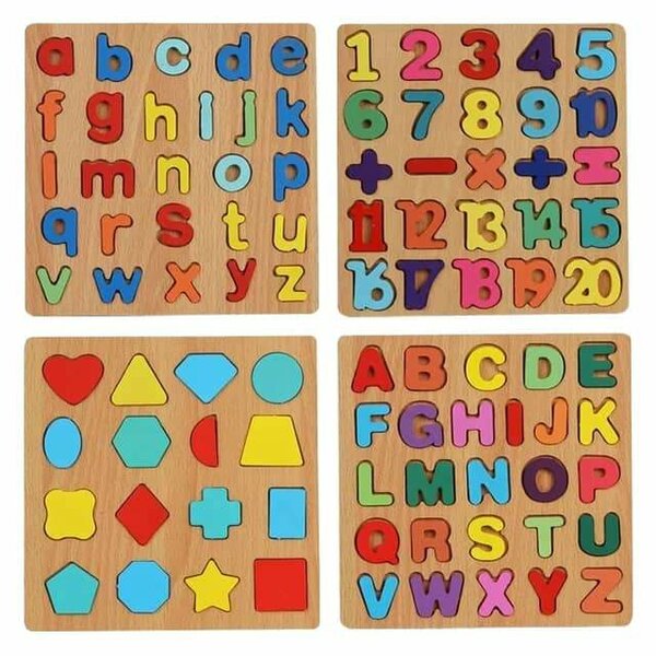 Wooden educational alphabet boards