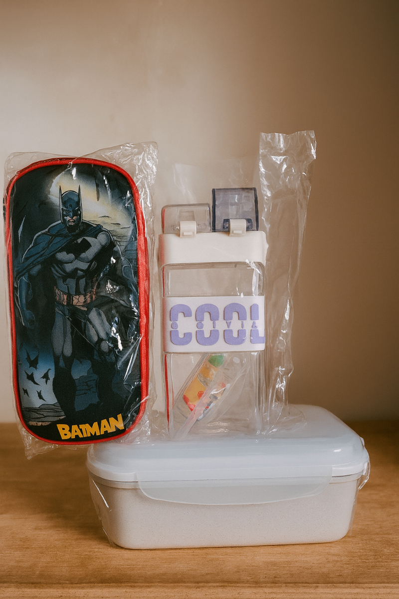 Trousse Batman + gourde+ boîte