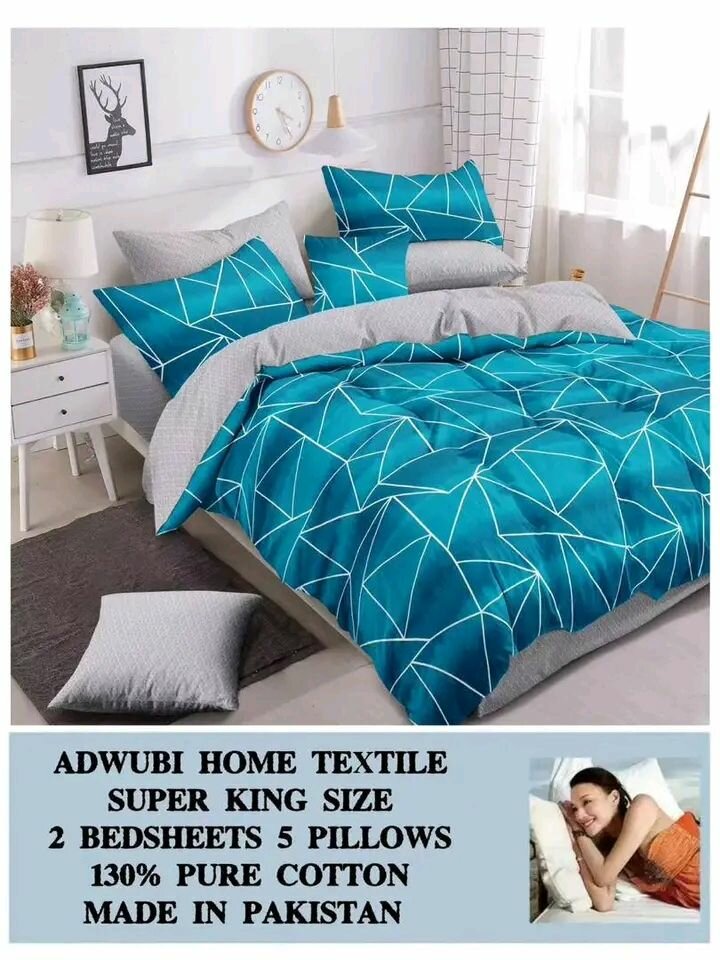 1 king size Bedsheet with 3 pillow cases