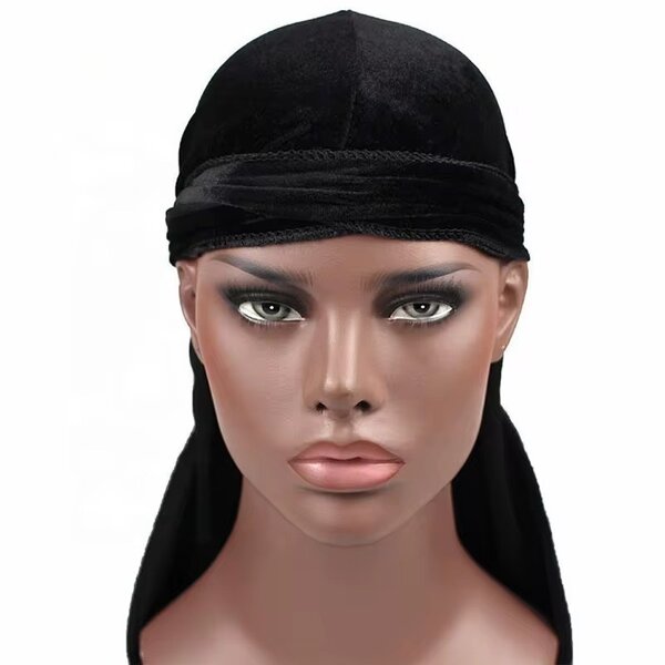 Durag Velours Long Noir