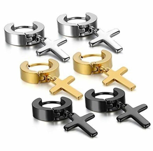 Boucles d'oreilles croix métal