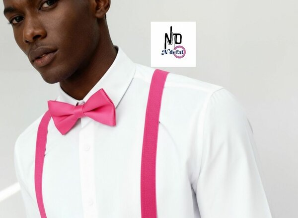 Noeud Papillon- bretelle Rose