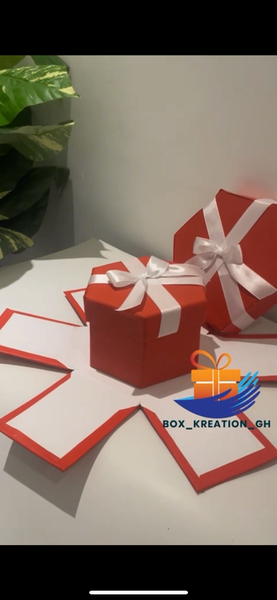 Hexagonal explosion gift box