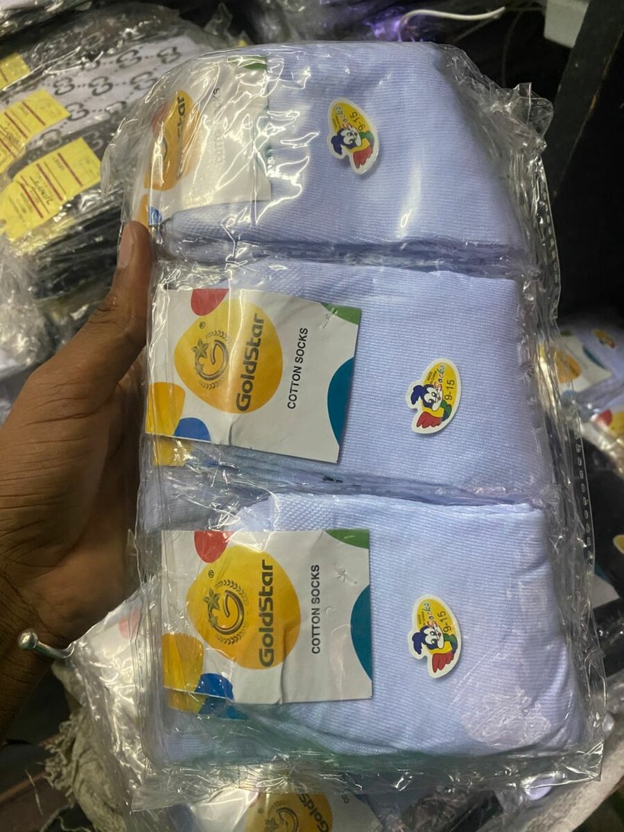 12Chaussettes enfant en Coton