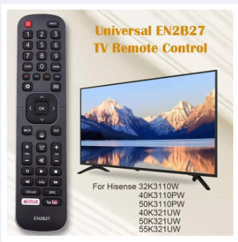 HISENSE_UNIVERSAL Remote For Smart LED With Netflex & YoTub Button