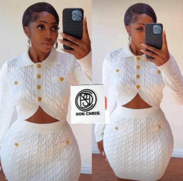 Ensemble jupe et cardigan en tricot