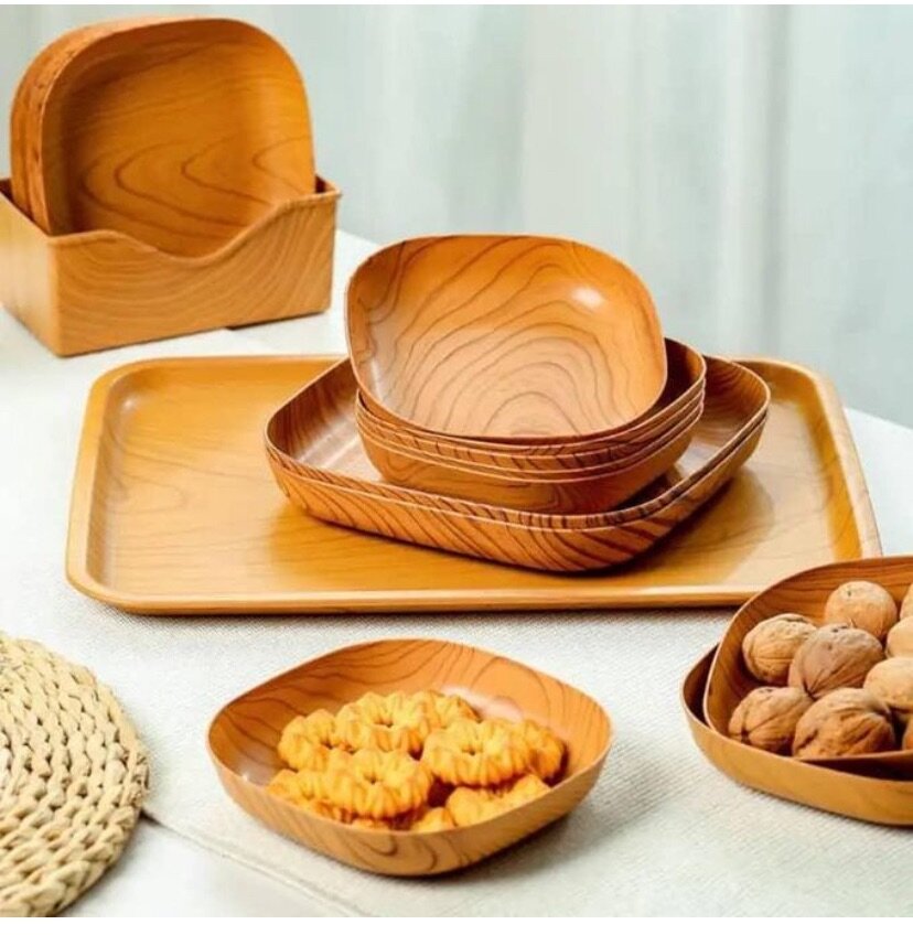 WOODEN GRAIN PLATES SETS WOODEN PLATES