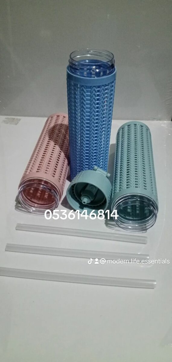 Modern texture water and coffee bottle