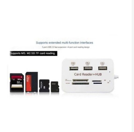 3 Port - Usb Hub-2.0 Splitter Combo Card Reader