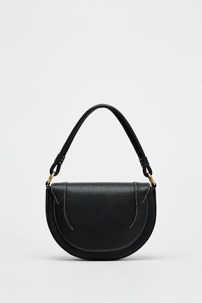 Sac bandoulière noir oval
