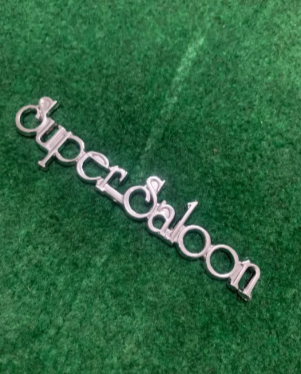 Pack of 1 Super Saloon Emblem Chrome Plastic Monogram
