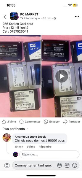 Disque SSD 256Go Haute Vitesse