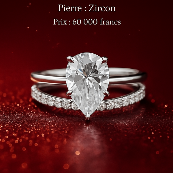 Bague élégante en zircon
