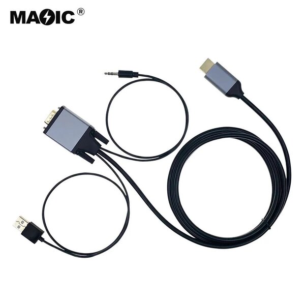 Câble VGA vers HDMI ( audio + usb ) 1.8 mètres