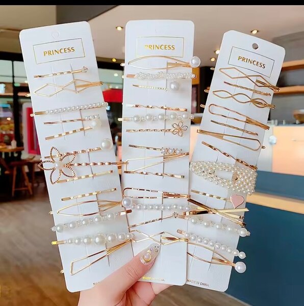 Pinces à cheveux en perles pour femmes et filles, épingles à