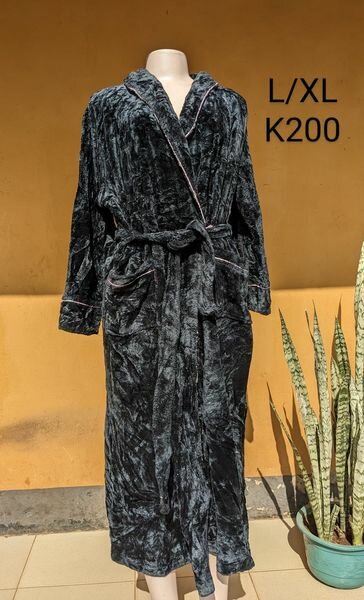 Women's Fleece Bathrobe black