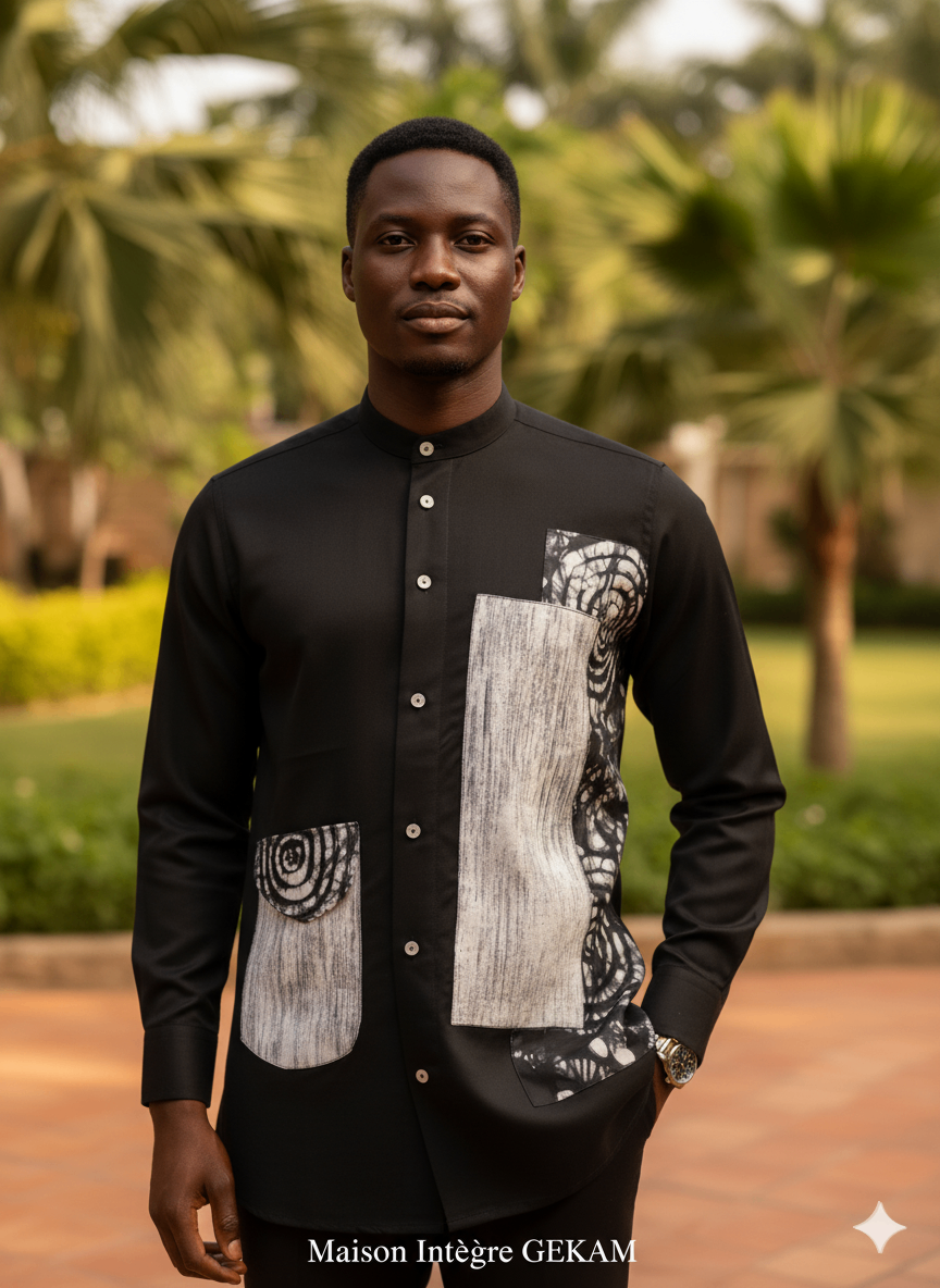 Chemise Noire Élegante Homme