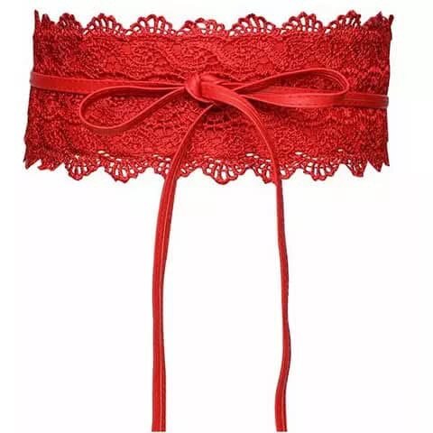 Ceinture corset rouge dentelle