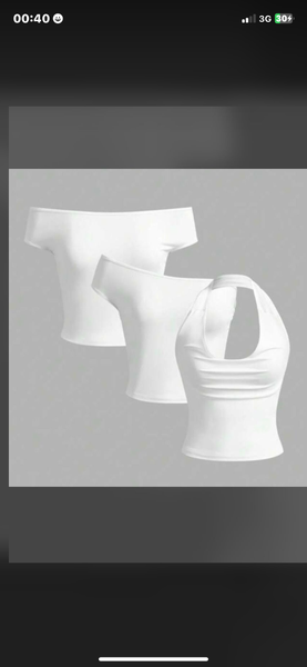 Lot de 3 tops blancs élégants