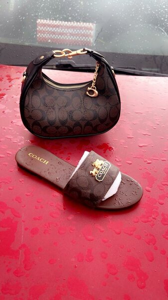 Sandales et sac Coach élégants