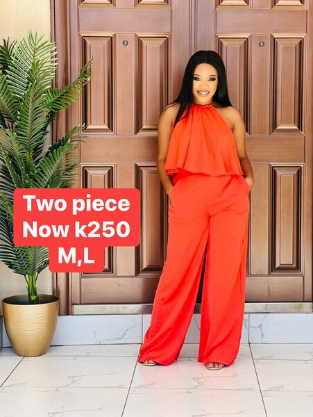 Set of beautiful women's clothing (top and bottom) orange