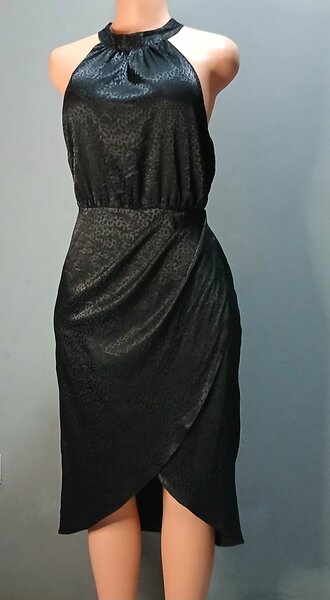 black satin dress