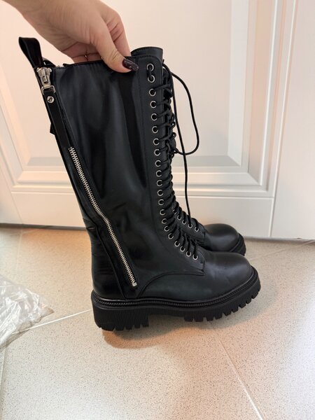 Зимние сапоги ботфорты турция кожа натуралка