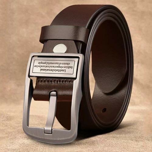 New Men's Belt true Leather Pin Buckle Business Casual Cowhi