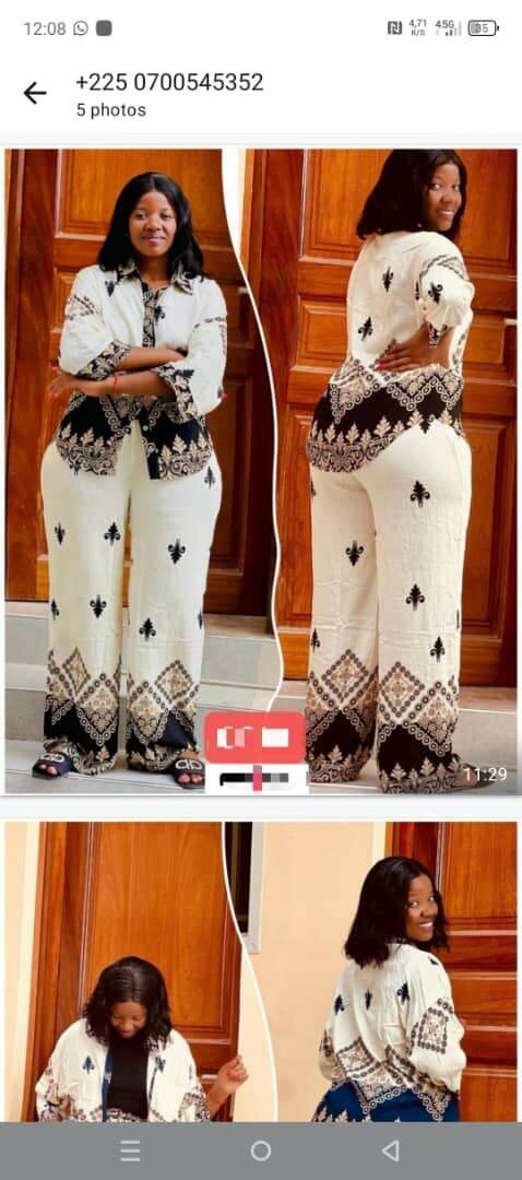 Veste et pantalon imprimés élégants