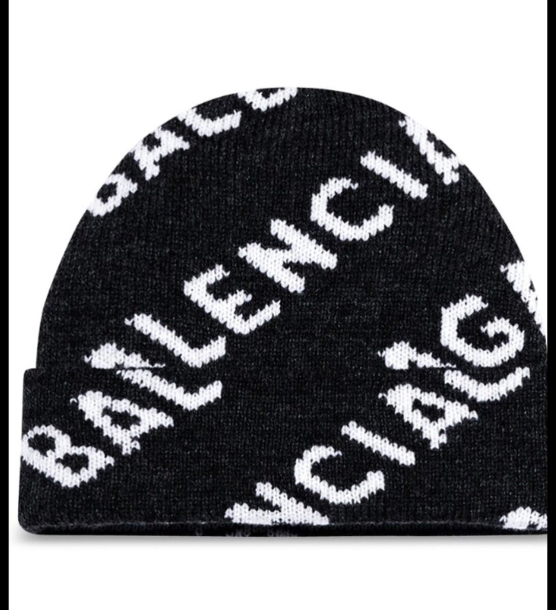Bonnet en laine Balenciaga logo