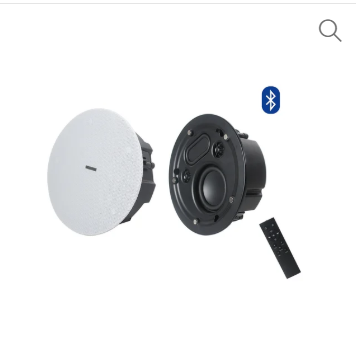 Rimless Blue tooth Active 20W Ceiling Speaker with Dual Tweeter, 3.5” Woofer and Passive Radiator