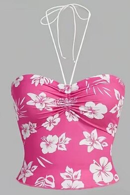 Top de bain tropical femme