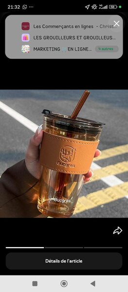 Gobelet Réutilisable avec Couvercle