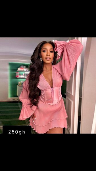 Pink ribbed two piece dress