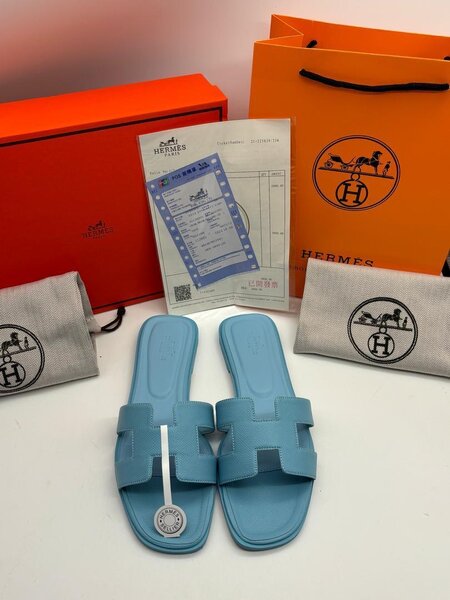 Sandales Oran Hermès bleues