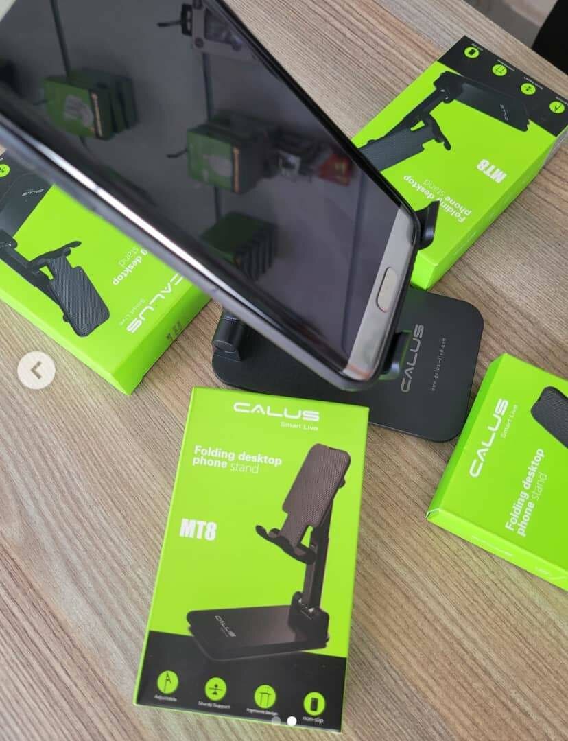 Support de téléphone portable noir réglable et pliable pour